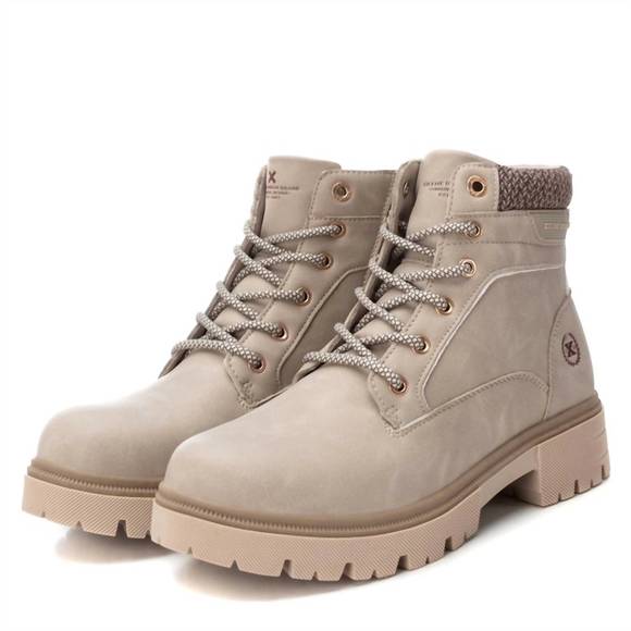 NEW XTI women's combat booties in beige - Picture 3 of 5